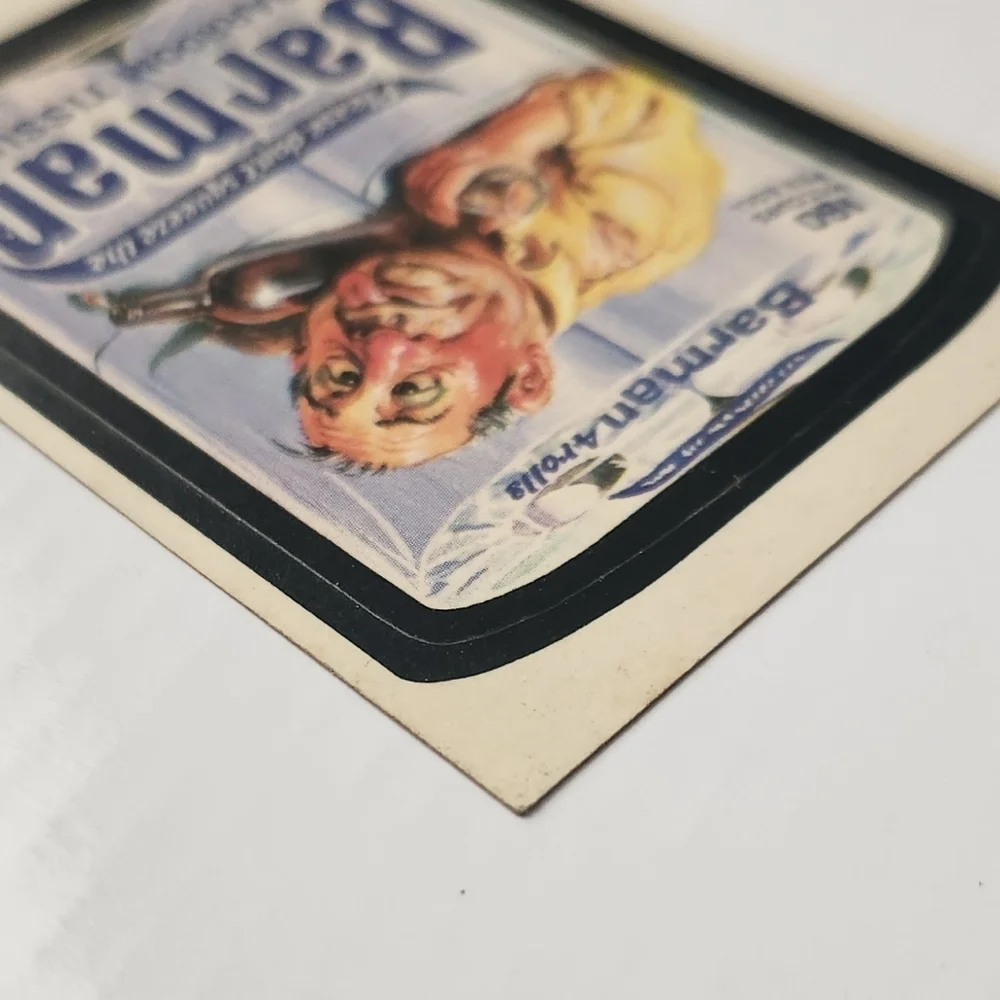 🧻 RARE Tan Back Vintage 1973 Wacky Packages - Barman Sticker (Topps) trading🍻
